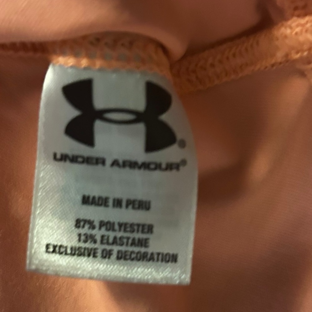 Under Armour Womens XL Loose heatgear Orange Coral collar Short Sleeve Top - Picture 7 of 9